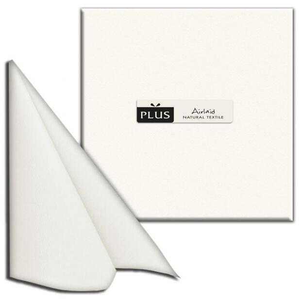 PI "Unicolor" bianco/weiß, 40 x 40cm, 1/4 Falz, Airlaid