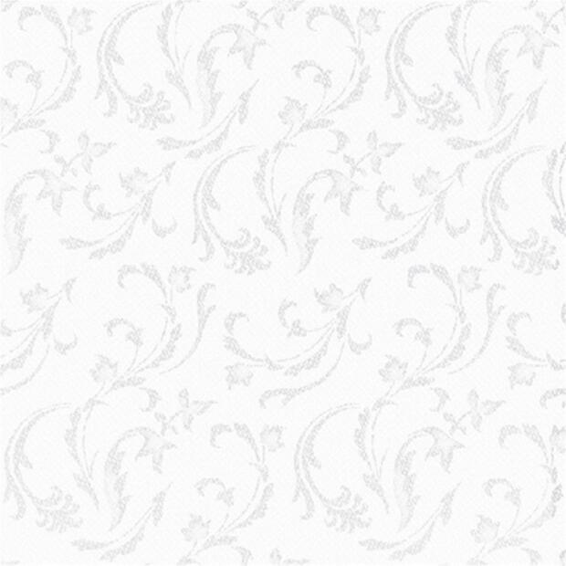 50 Servietten Papstar Royal Collection Damascato weiß 40 cm x 40 cm 84994
