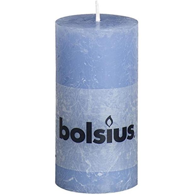 Bolsius Rustik Stumpenkerze Ø 5 x 10 cm jeans blau
