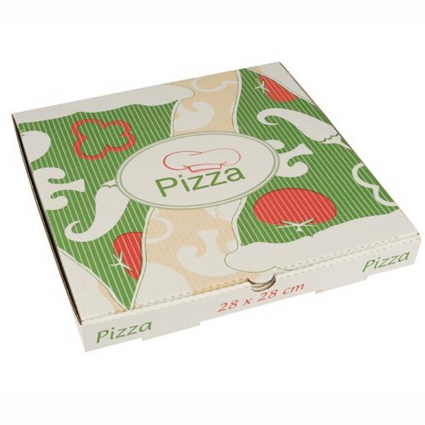 100 Papstar pure Pizzakartons aus Cellulose eckig 28cm x 28cm x 3cm 15195