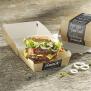 50 Burgerboxen, Pappe "pure" 7 cm x 9 cm x 9 cm "Good Food" klein