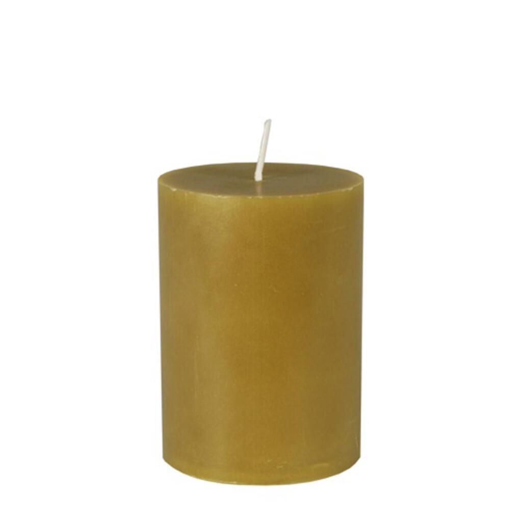 12 olivgrüne Stumpenkerzen Ø 70 mm 100 mm aus 100% Stearin durchgefärbt Kerzen 