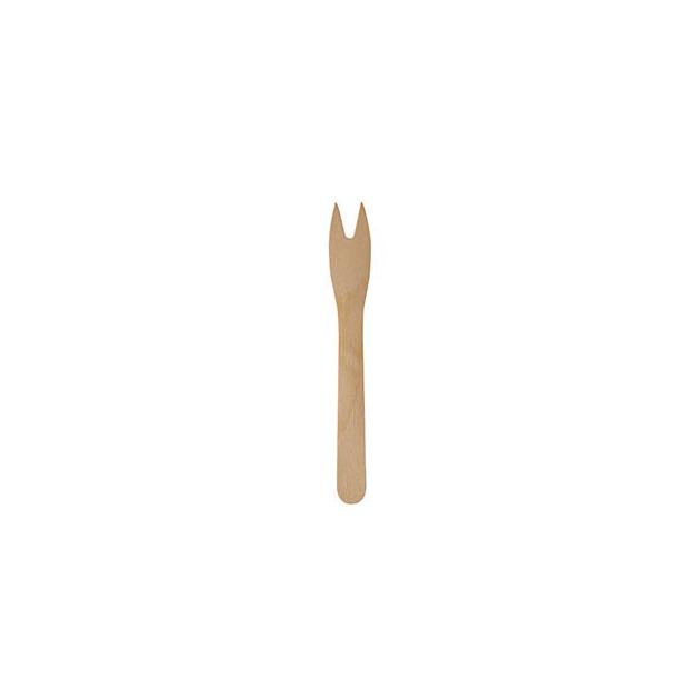 Papstar 25 Snack-Gabeln, Holz pure 12,1 cm