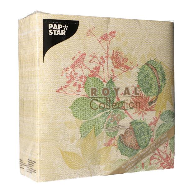 50 Servietten "ROYAL Collection" 1/4-Falz 40 cm x 40 cm "Autumn Leaves"