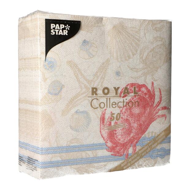 50 Servietten "ROYAL Collection" 1/4-Falz 40 cm x 40 cm "Krabbe"