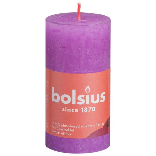Bolsius Rustikkerze Shine 100/50mm Blühendes Veilchen