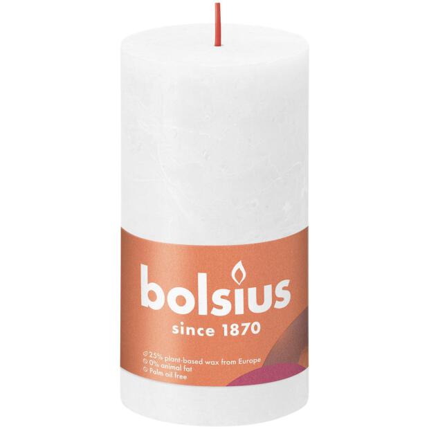 Bolsius Rustikkerze Shine 130/68mm Wolkiges Weiß