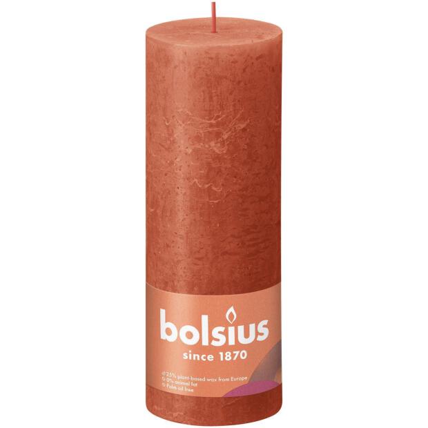 Bolsius Rustikkerze Shine 190/68mm Herbstliches Orange