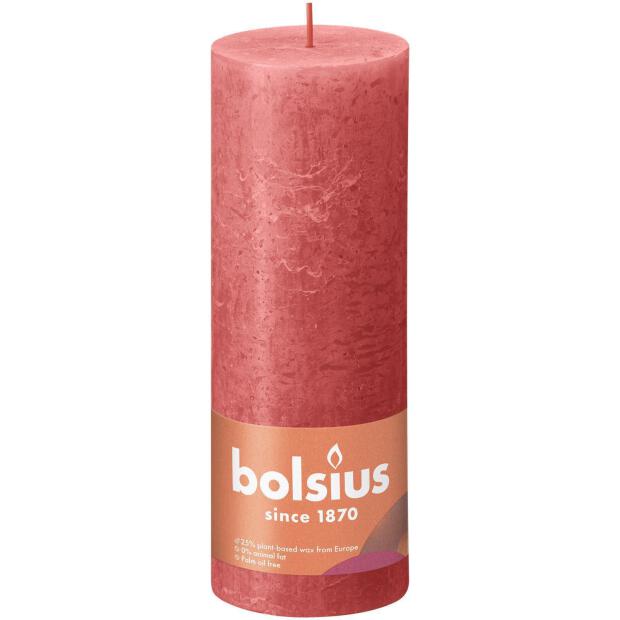 Bolsius Rustikkerze Shine 190/68mm Rosa Blüte