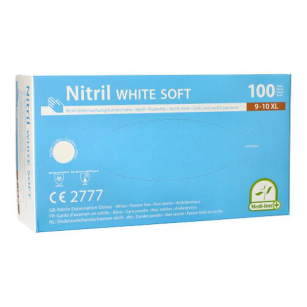 100 "Medi-Inn®" Handschuhe Nitril puderfrei "White Soft" weiss Größe XL