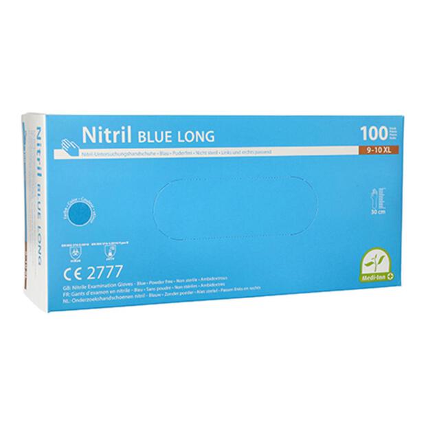 100 "Medi-Inn® PS" Handschuhe Nitril puderfrei "Long" blau Größe XL
