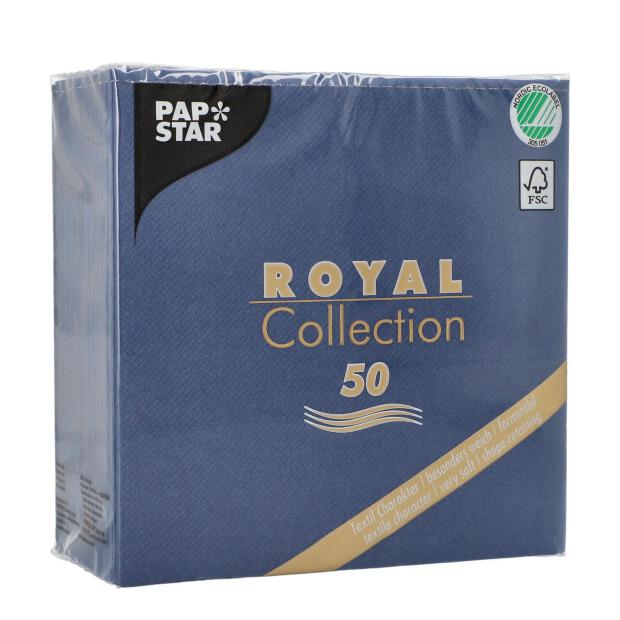 50 Servietten "ROYAL Collection" 1/4-Falz 33 cm x 33 cm dunkelblau