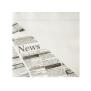 50 Snackservietten, stoffähnlich, Airlaid 1/4-Falz 32,5 cm x 30,5 cm weiss "Newsprint"