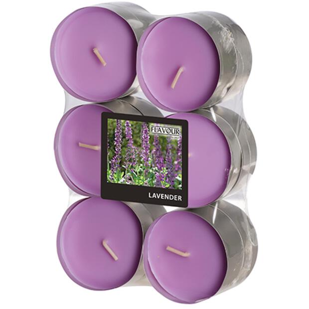 12 "Flavour by GALA" Maxi Duftlichte Ø 58 mm · 24 mm violett - Lavender