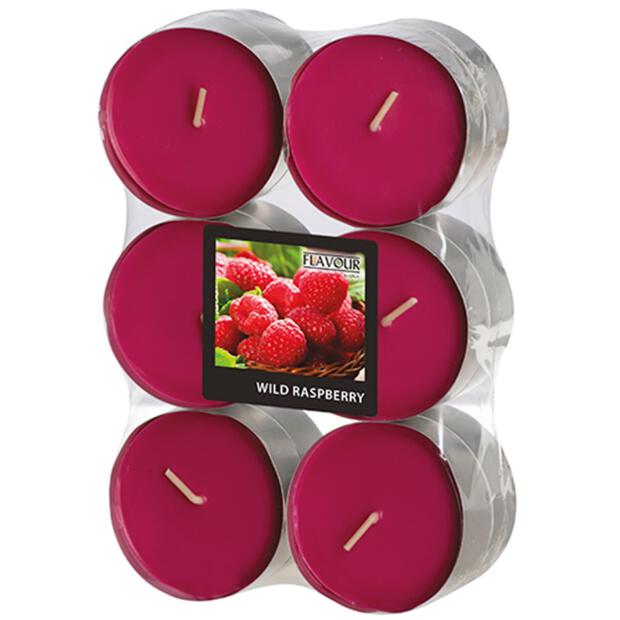 12 "Flavour by GALA" Maxi Duftlichte Ø 58 mm · 24 mm weinrot - Himbeere