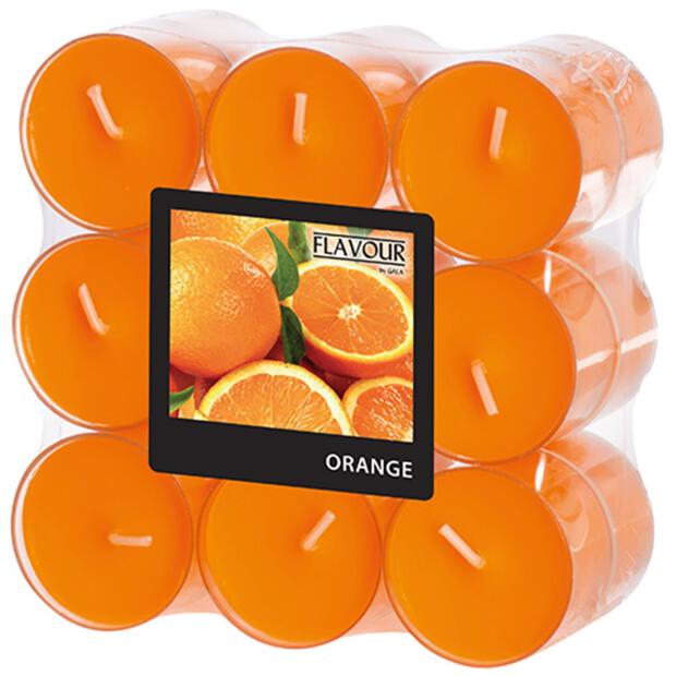 18 "Flavour by GALA" Duftlichte Ø 38 mm · 24 mm orange - Orange in Polycarbonathülle