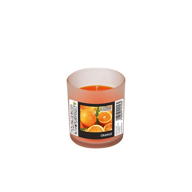 "Flavour by GALA" Duftkerze im Glas Ø 70 mm · 77 mm orange - Orange "Indro"