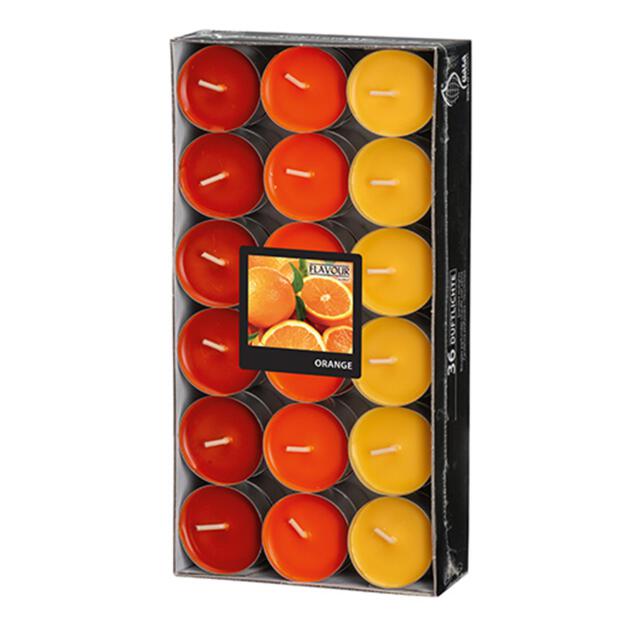 36 "Flavour by GALA" Duftlichte Ø 38 mm · 17 mm orange - Orange "Ton in Ton"