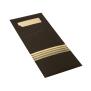 520 Bestecktaschen 20 cm x 8,5 cm schwarz/creme "Stripes" inkl. farbiger Serviette 33 x 33 cm 2-lag.