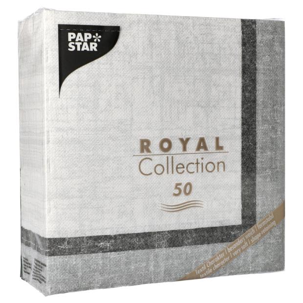 50 Servietten "ROYAL Collection" 1/4-Falz 40 cm x 40 cm "Chalk"