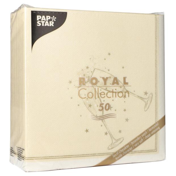 50 Servietten "ROYAL Collection" 1/4-Falz 40 cm x 40 cm gold "Festivity"