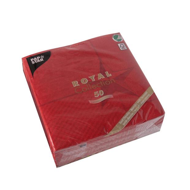 50 Servietten "ROYAL Collection" 1/4-Falz 40 cm x 40 cm rot "Rising Star"